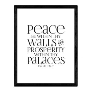 The Promised Land - English Inspirational Bible Verse Wall Decor -Psalm 122:7 -Wall Frame